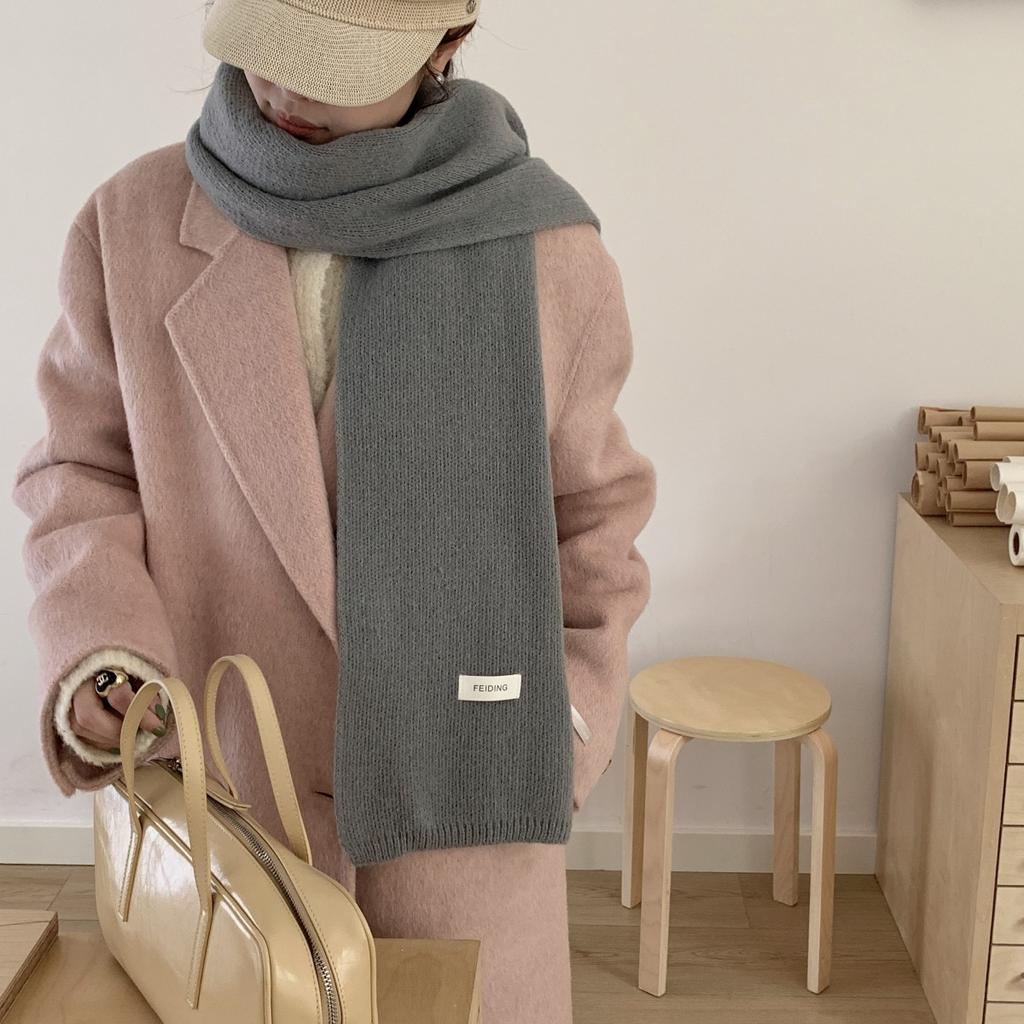 Однотонный теплый шарф женский универсальный шерстяной мягкий восковой парный шарф в стиле колледжа японский прилив