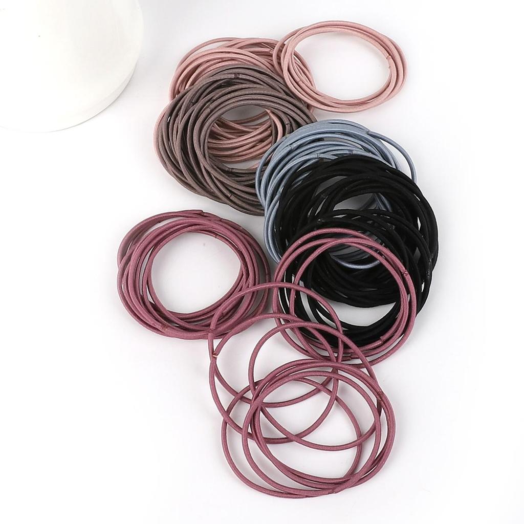 100 шт./пакет ультратонкие 2 мм высокоэластичные резинки для волос для женщин эластичные петли для волос модные аксессуары для волос
