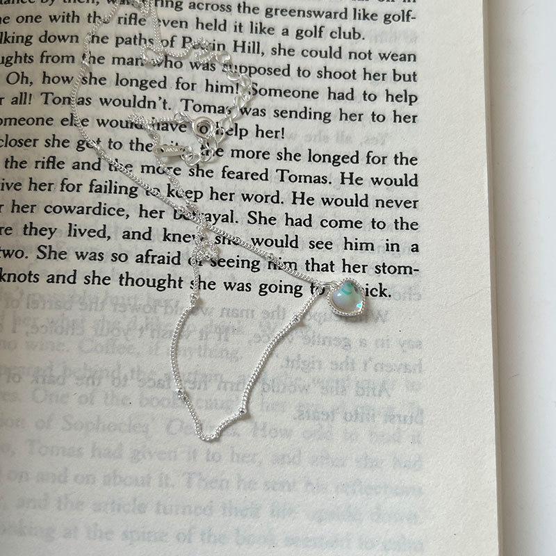 43 см ожерелье из стерлингового серебра 925 пробы с кулоном в форме сердца и лунного камня, оригинальное ожерелье для женщин, ювелирные изделия, трендовые колье-подвески