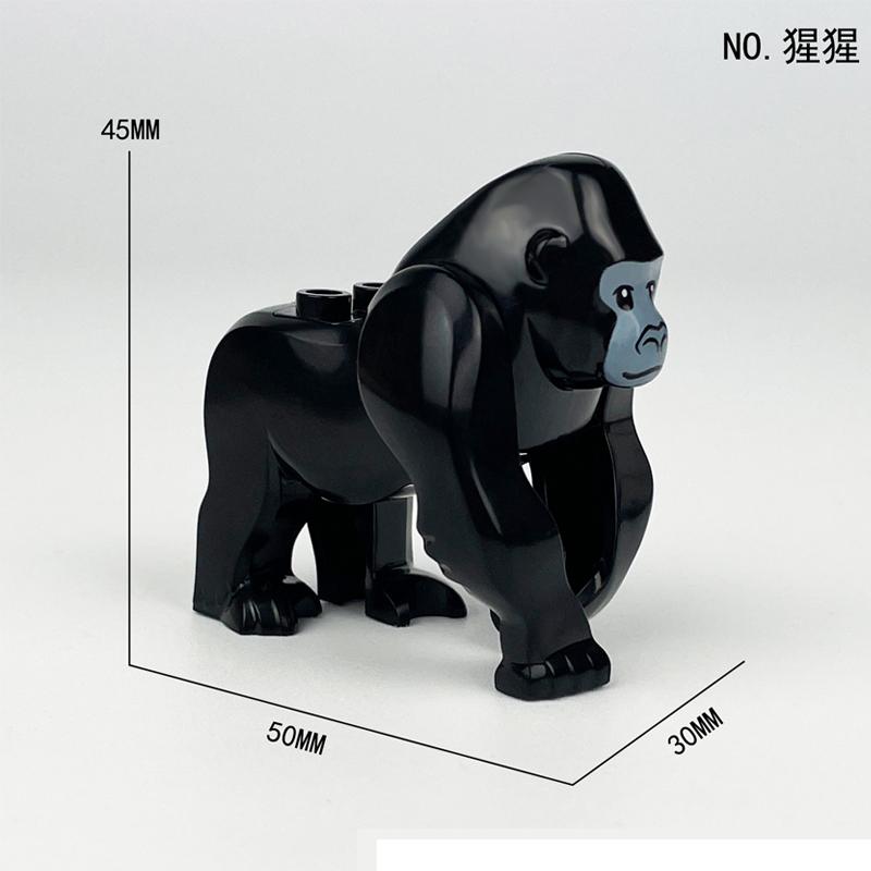 MOC Ферма Зоопарк Животные Строительные блоки Крокодил Акула Дельфин Шимпанзе Корова Леопард Развивающая игра Аксессуары Кирпичики Детские игрушки