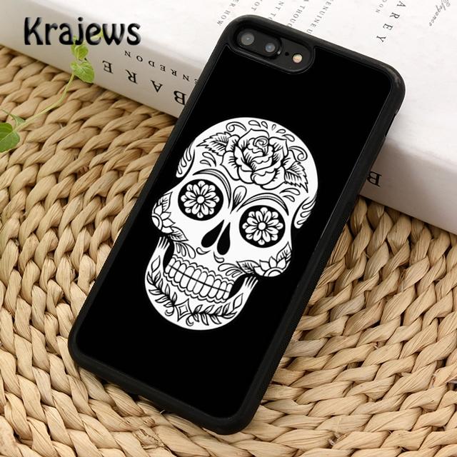 Krajews Мексиканский Сахарный Череп Мягкий Чехол для Телефона Для iPhone 17 Air 16 15 14 plus 11 12 13 pro max coque Оболочка Fundas