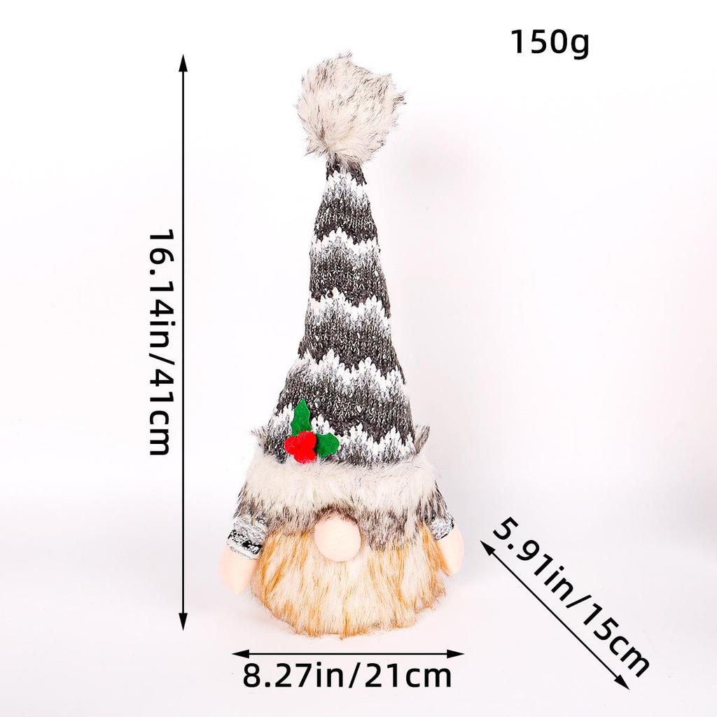 Кукла Рудольф и украшения в виде гномов без лиц с огоньками и пайетками для Рождества