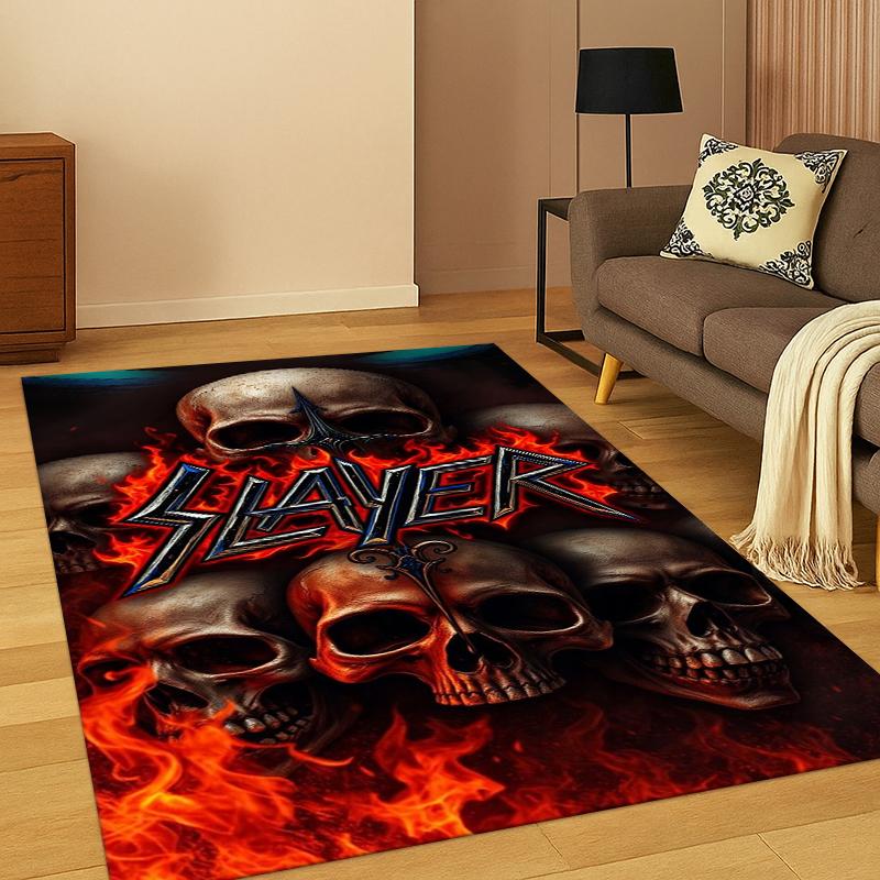 3D Ковер с логотипом хэви-метал группы Slayer для спальни, гостиной, дивана, прихожей, домашнего декора, коврик для детской игровой зоны, нескользящий