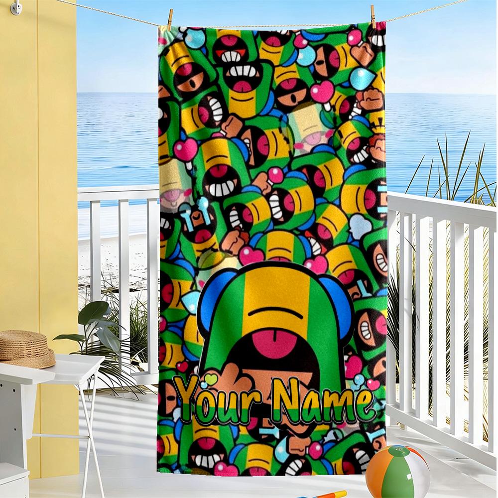 Supercell Customize Text Beach Towel Super Soft Microfiber Quickdry Fabric Portable for SwimmingBeachCamping Travel Beach AccessoriesGym