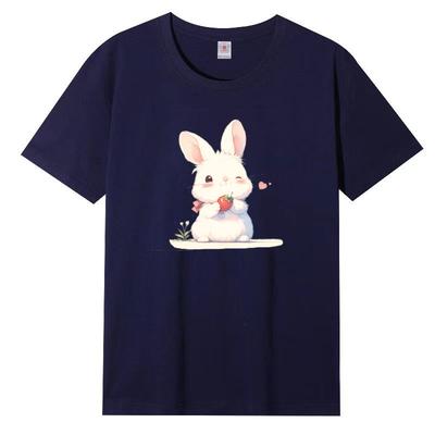 Женская футболка с коротким рукавом, летняя, с принтом, свободная, простая, корейская версия, топ для тела