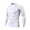 Мужской спортивный топ 3D Slim Fit, высокая эластичность, воротник-стойка, быстросохнущий, с длинными рукавами, Slim Fit, компрессионный