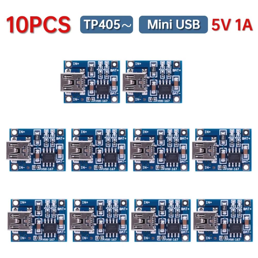 1-20PCS TP405~ 5V 1A 18650 Lithium Battery Charger Module Type-C/Micro USB/Mini USB Charging Board With Protection Dual Function