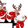 Creative Christmas Door Ornament Frame Corner Decor, Wooden Santa Reindeer Topper Claus Pendant Ornament, Table EdgeDecoration for Home Shop