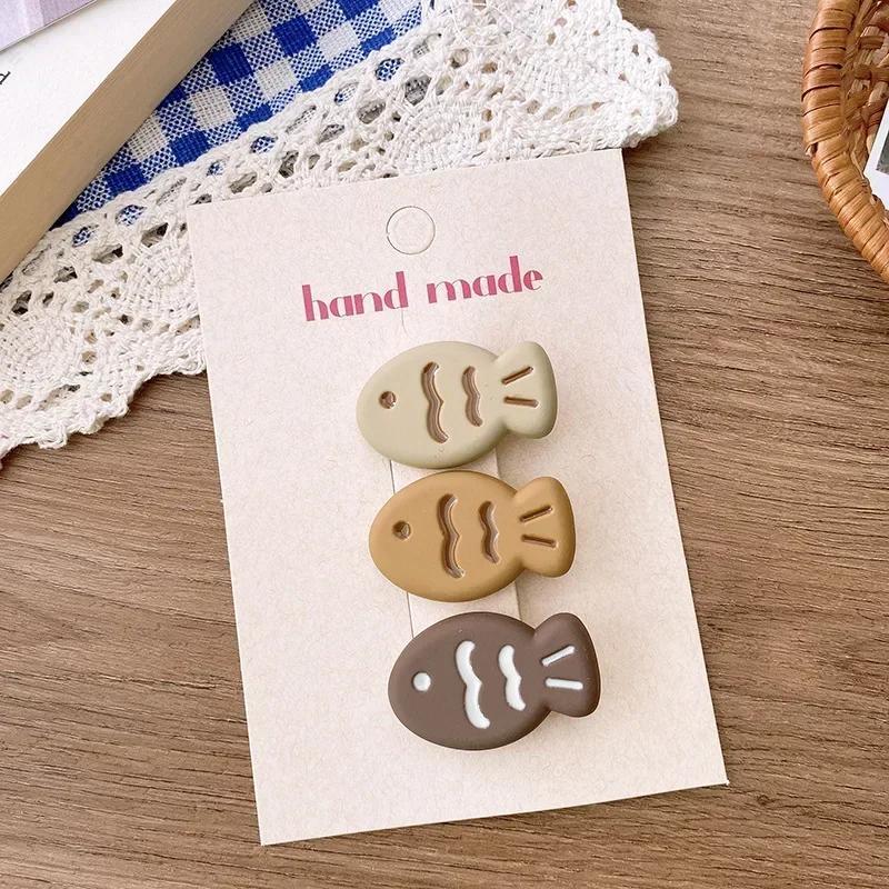 3 шт. милые мультяшные маленькие рыбки-заколки для волос в корейском стиле милые девушки 2000 года красочные мини-заколки для волос аксессуары для волос