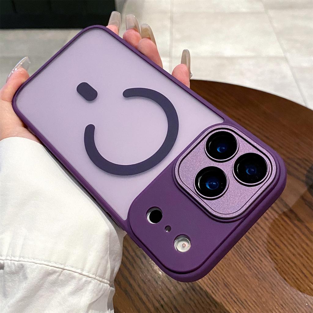 Защита камеры Для iPhone 17Air 17Pro 17 Полупрозрачный жесткий Магнитный чехол Для iphone 16 15 14 13 12 Pro Max Противоударный чехол