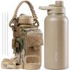 OneTigris 1 Liter Stainless Steel Water Bottle Set with Vacuum Keeps Hot or Includes 3 Replacement 2 and 1 Wide Easy To Suitable for Outdoor the and