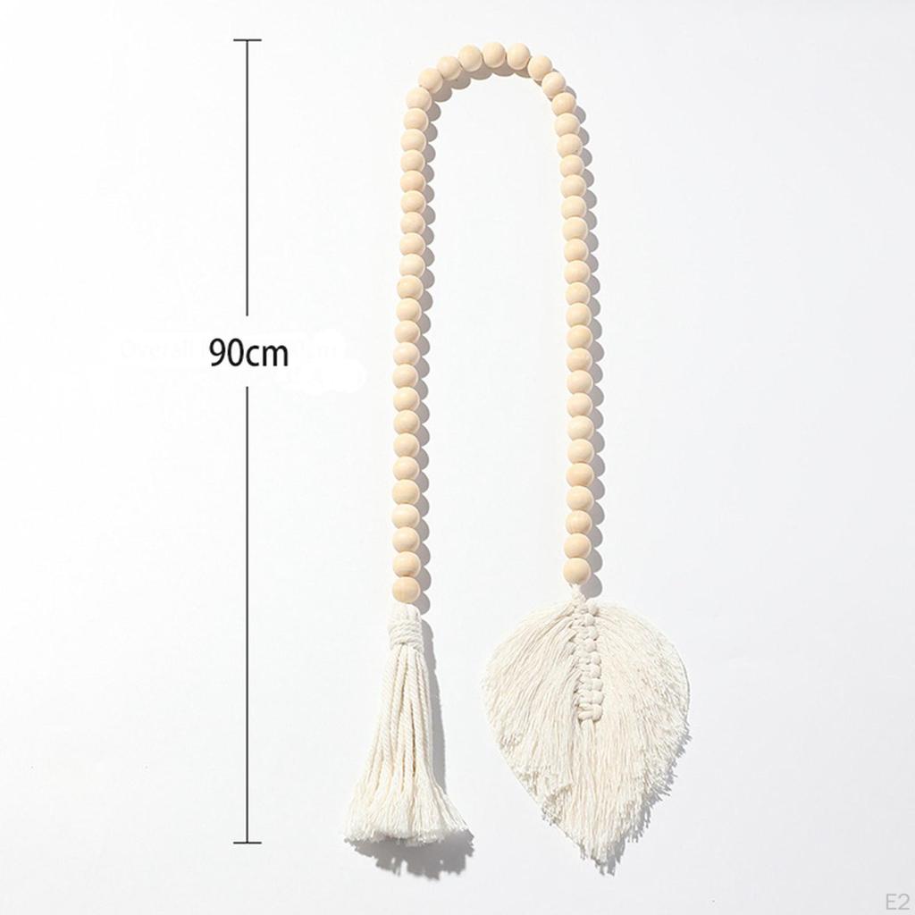 Boho Bead Curtain Tieback Window Hand Woven Drapery Holdback for Indoor