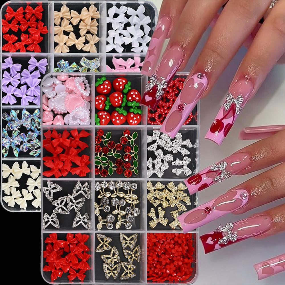 Смешанные 3D смоляные бантики для нейл-арта, розовые/белые/фиолетовые, с эффектом Авроры, бантики-плоские спинки, драгоценные камни для ногтей, кавайный бант, DIY декор для маникюра