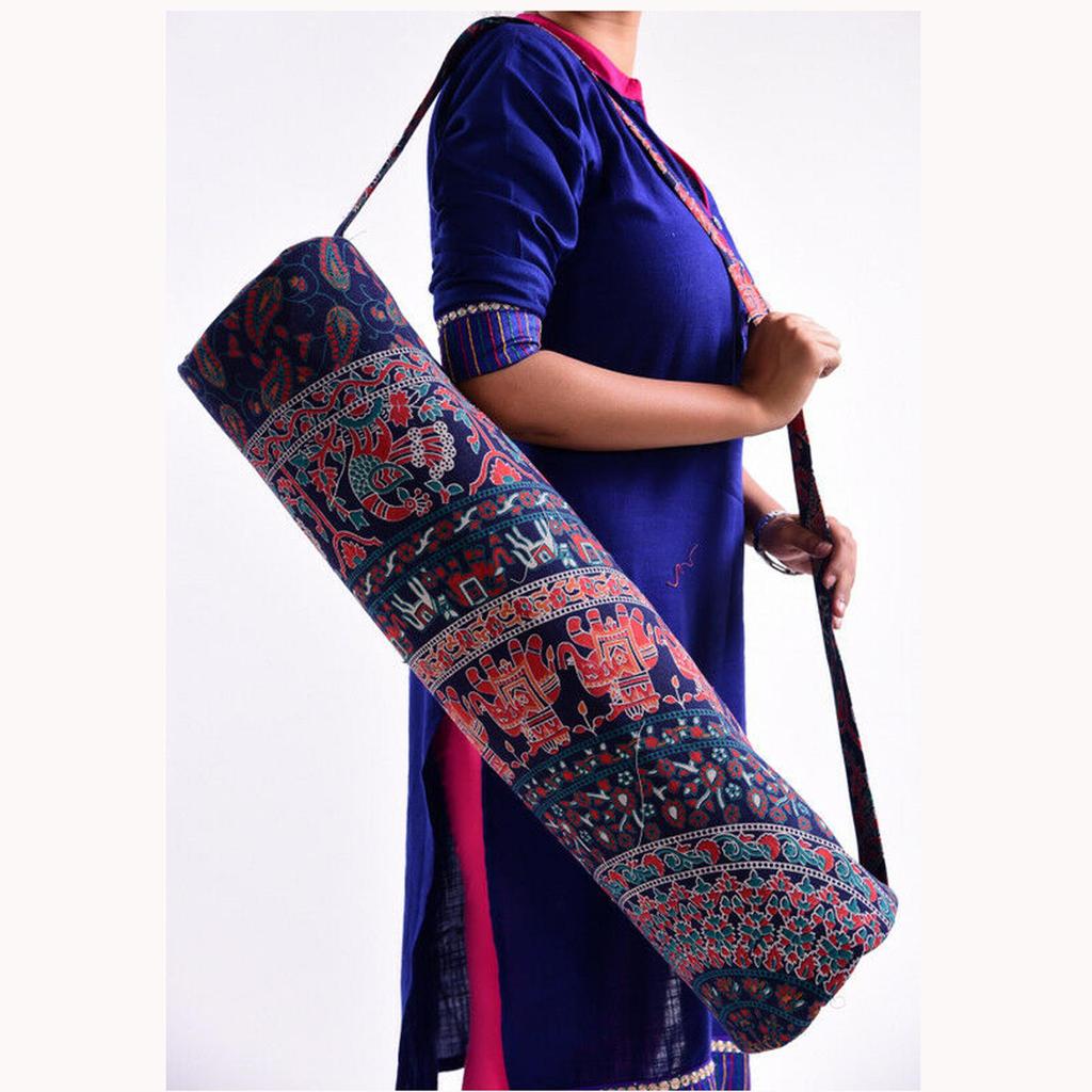 Мужская или женская сумка для коврика для йоги, хлопковая спортивная сумка ручной работы для спортзала, сумка для коврика для пилатеса, сумка-переноска, регулируемая сумка