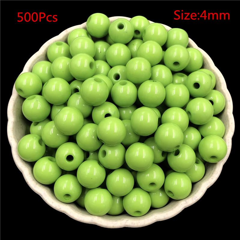 Home Party Supplies Findings DIY Crafts Handmade Material Jewelry Accessories Acrylic Loose Beads 500PCS Soild Color 4mm For Jewelry Making