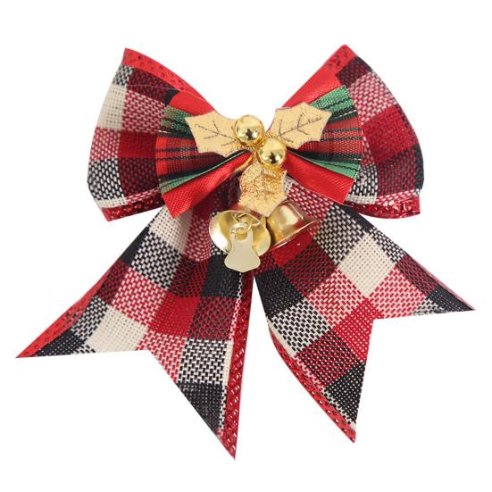 Рождественский бант-подвеска с колокольчиками, звонкий цветной бант из ленты, подвесное украшение на елку, подарок ручной работы, веселое рождественское украшение для дома