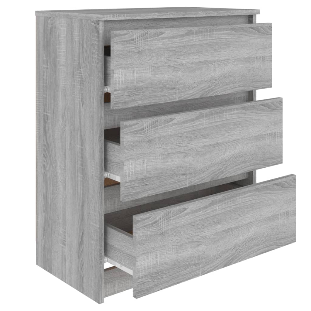 Vidaxl Komoda, Szary Dąb Sonoma, 60X35X76 Cm, Materiał Drewnopochodny