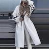 Женское повседневное пальто с капюшоном, комбинированное, осенне-зимнее, европейское и американское, 2024