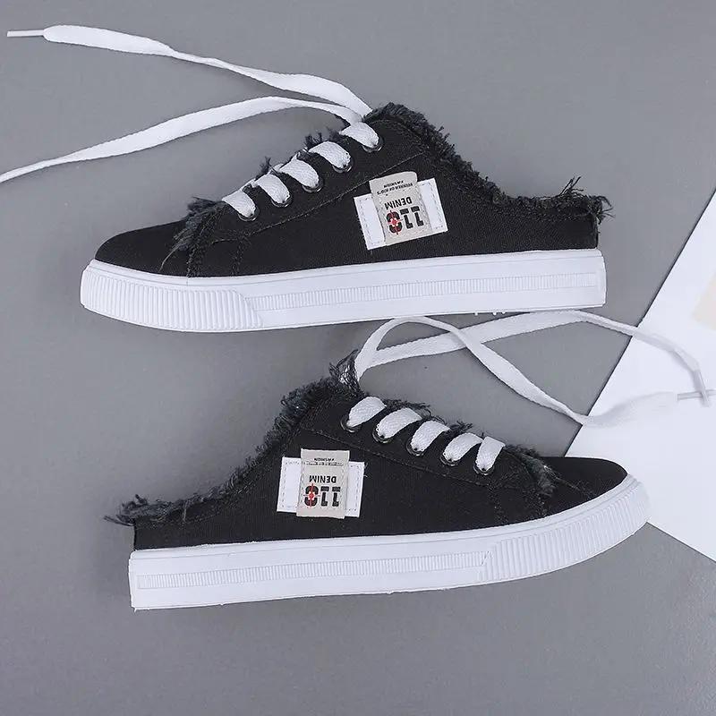 Женские парусиновые кроссовки Snakers, лето 2024 г., дышащие белые кроссовки, женская удобная повседневная обувь на шнуровке 35-43, большие кроссовки для активного отдыха