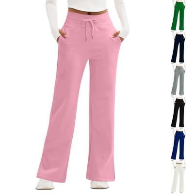 Женские тонкие широкие брюки с высокой талией, повседневные рабочие брюки, повседневные струящиеся брюки с задними карманами