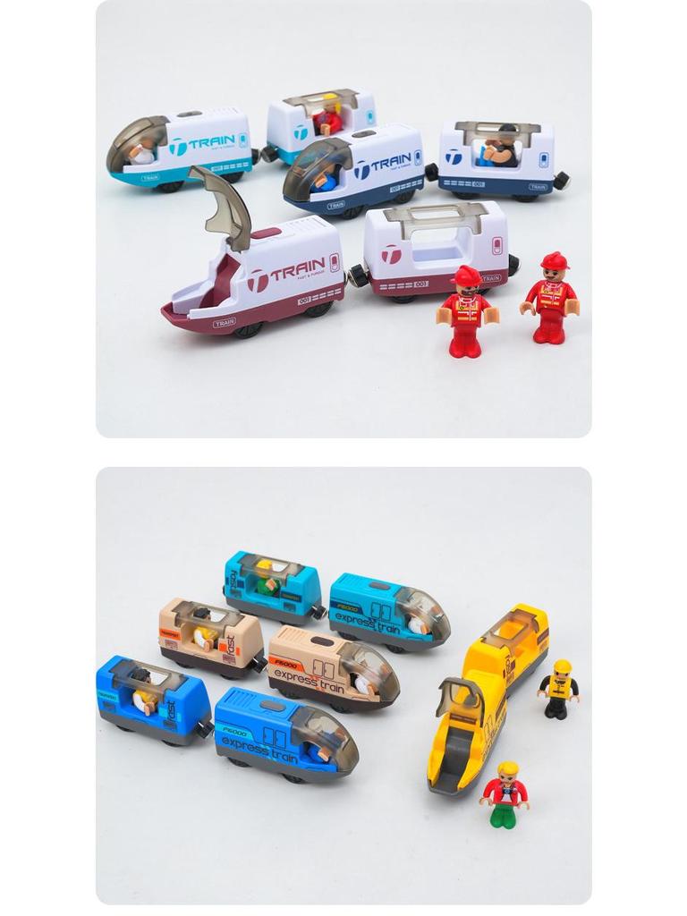 Electric Ride-On Train Set for Kids - Compatible with Thomas Brio Mi Rabbit Wooden Tracks
