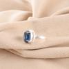 Овальный Лондонский голубой топаз Драгоценный камень Серебро 925 пробы Кольцо обещания для помолвки Полное кольцо вечности RR-28-6