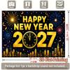 1 шт. С Новым годом 2027 Часы Фейерверк Декорация Фон Праздничный Фон Декорации Для Фотостудии Будки Вечеринки