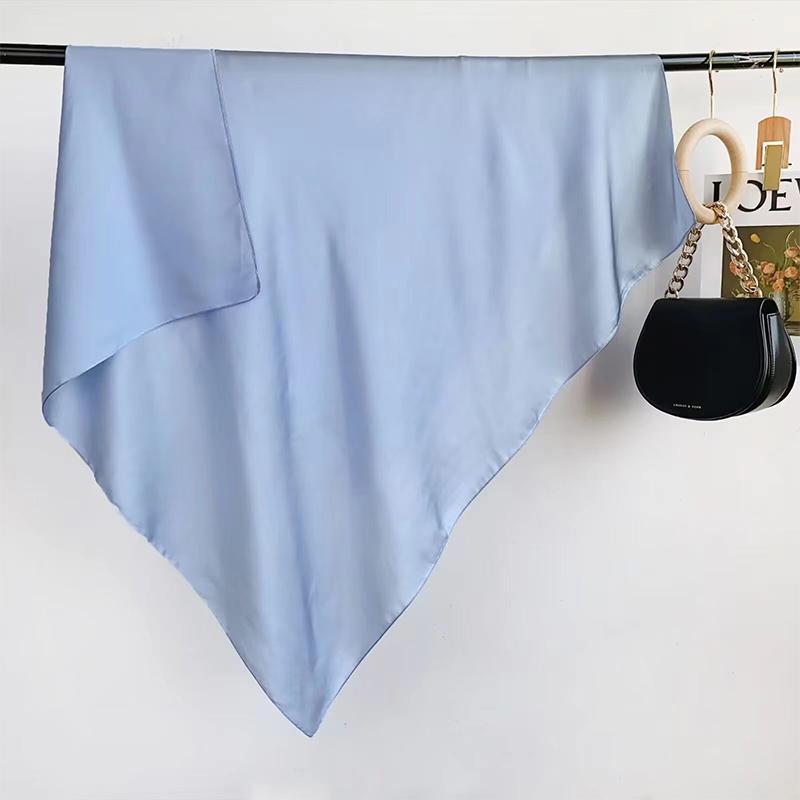 Print Satin Silk Square Scarf Hijab Women Bandana 90CM Headscarves Neckerchief Ladies Muffler Shawl Wrap Foulard Headband
