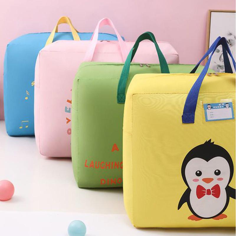 Большая вместительная сумка для хранения одеял для детского сада, мультяшный узор, сумки для упаковки багажа для школьников, утолщенная сумка для хранения из ткани Оксфорд