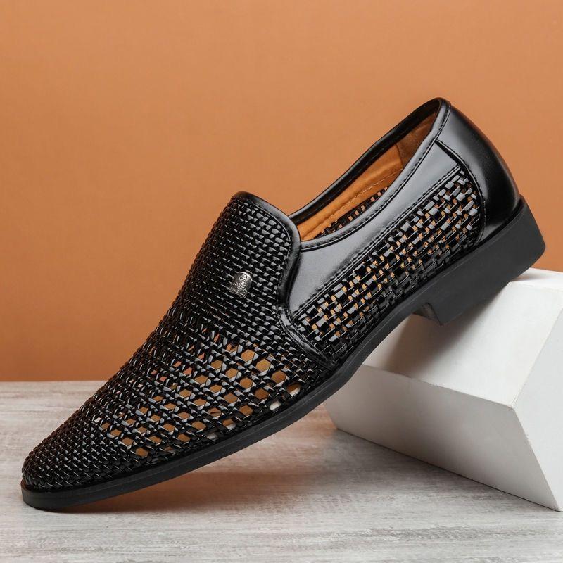 Мужская кожаная обувь из натуральной кожи, летние дышащие сандалии, мужская обувь в стиле пещера, деловая обувь для мужчин