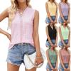 2024 Summer Women's Hollow Sleeveless V-Neck Patchwork Tank Top