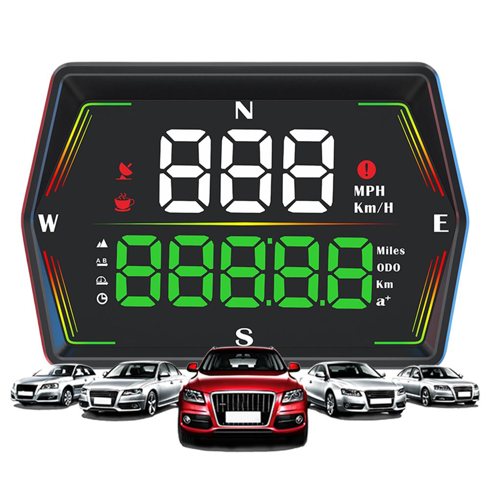 Автомобильный HUD GPS HUD Цифровой спидометр Измеритель скорости для всех автомобилей Грузовиков Подключи и играй Автозапчасть