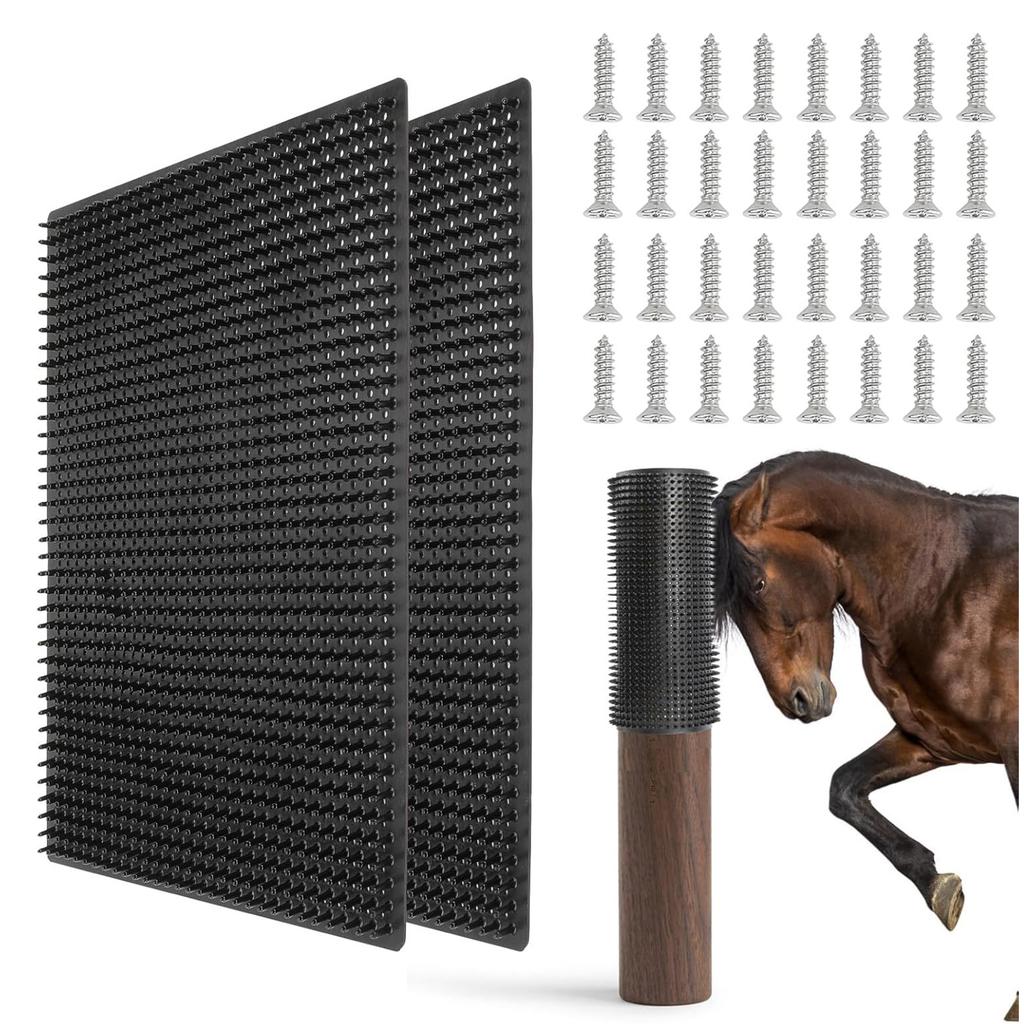 Cow Scratcher Grooming Shedding Anti-Itching Horse Cow Scratcher Horse Scratching Post Pad for Cattle Cow Dog Sheep Farm Barn