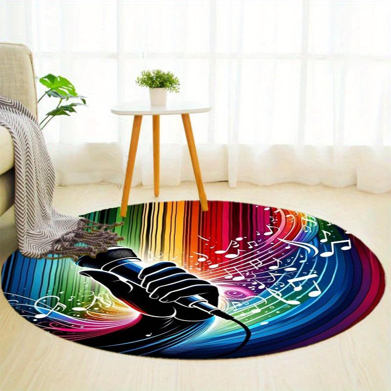 Sing Round Rug Nonslip Area Rug Office Chair Mat Carpet Perfect For Bedroom Living Room Office Easy Clean Aesthetic Home Decor