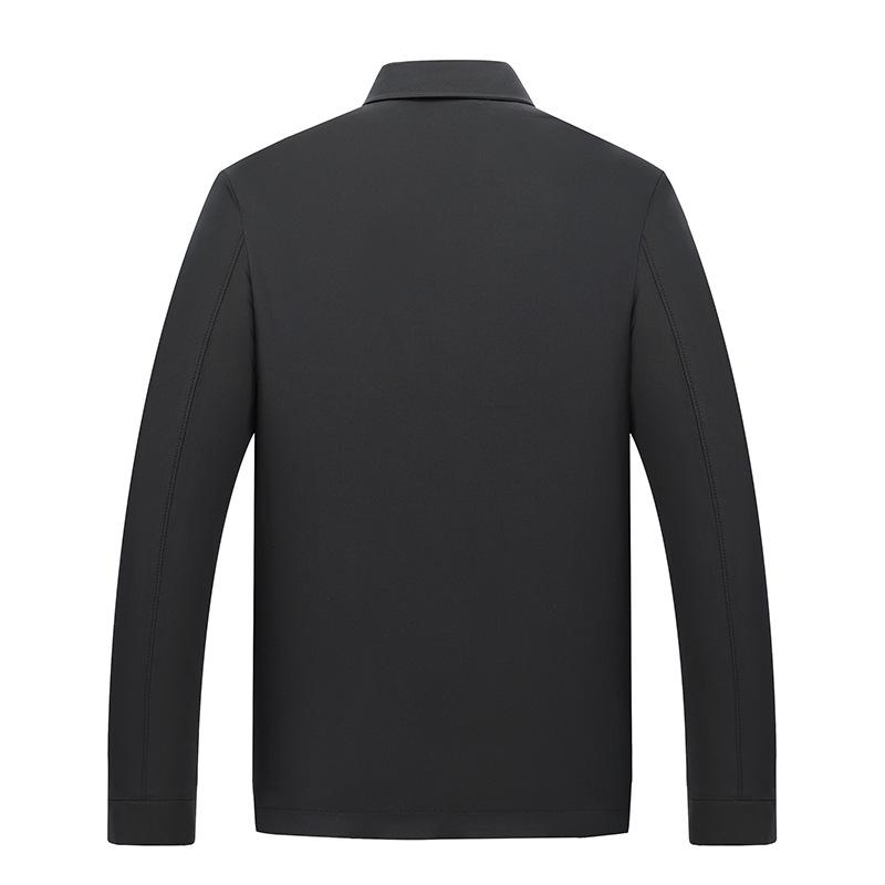 Весеннее пальто для папы с лацканами, свободная повседневная мужская короткая куртка среднего возраста, однотонная деловая одежда для руководителей, дедушка