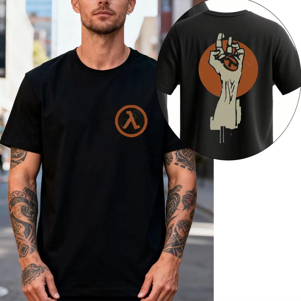 Half‑Life Lambda Symbol Men Women T‑Shirt Game Graphic Short Sleeve O‑Neck Casual Tee for Gaming Fans Streetwear Male Daily Tops