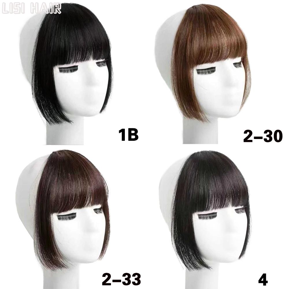 MISS WIG Синтетическая воздушная челка, заколка для волос, наращивание волос, длинные и широкие бакенбарды, натуральный зажим для парика с челкой