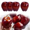 Pack Of 4 Artificial Red Apples Replicas Ornament For Home Decoration And Photography Props Realistic Faux Fruit