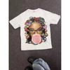 Teen Girl Clothes,Bubble Letter Pattern, Short Sleeved T-Shirt For Teenagers, Letter Printed T-Shirt, Regular Round Neck, Breathable Fabric