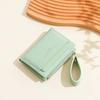 Портативный женский складной кошелек, многокарточный, женский короткий кошелек из ПУ, однотонная сумка для карт, студенческий