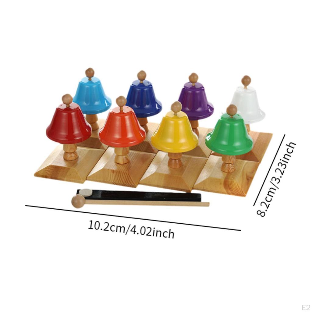 8 колокольчиков Монтессори, красочные, портативные, детские музыкальные игрушки перкуссия для взрослых