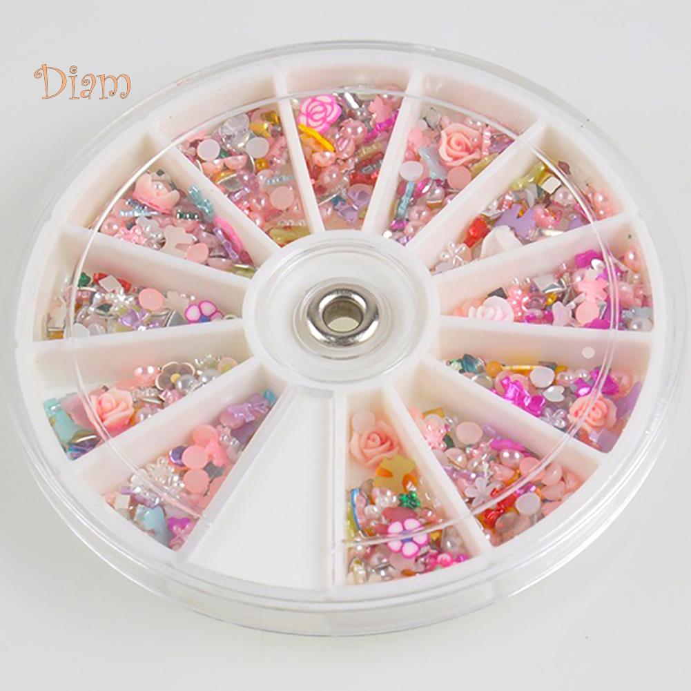 Водки, 1200 шт., смешанные цветы, бантик для дизайна ногтей, блестящие срезы, украшение для маникюра