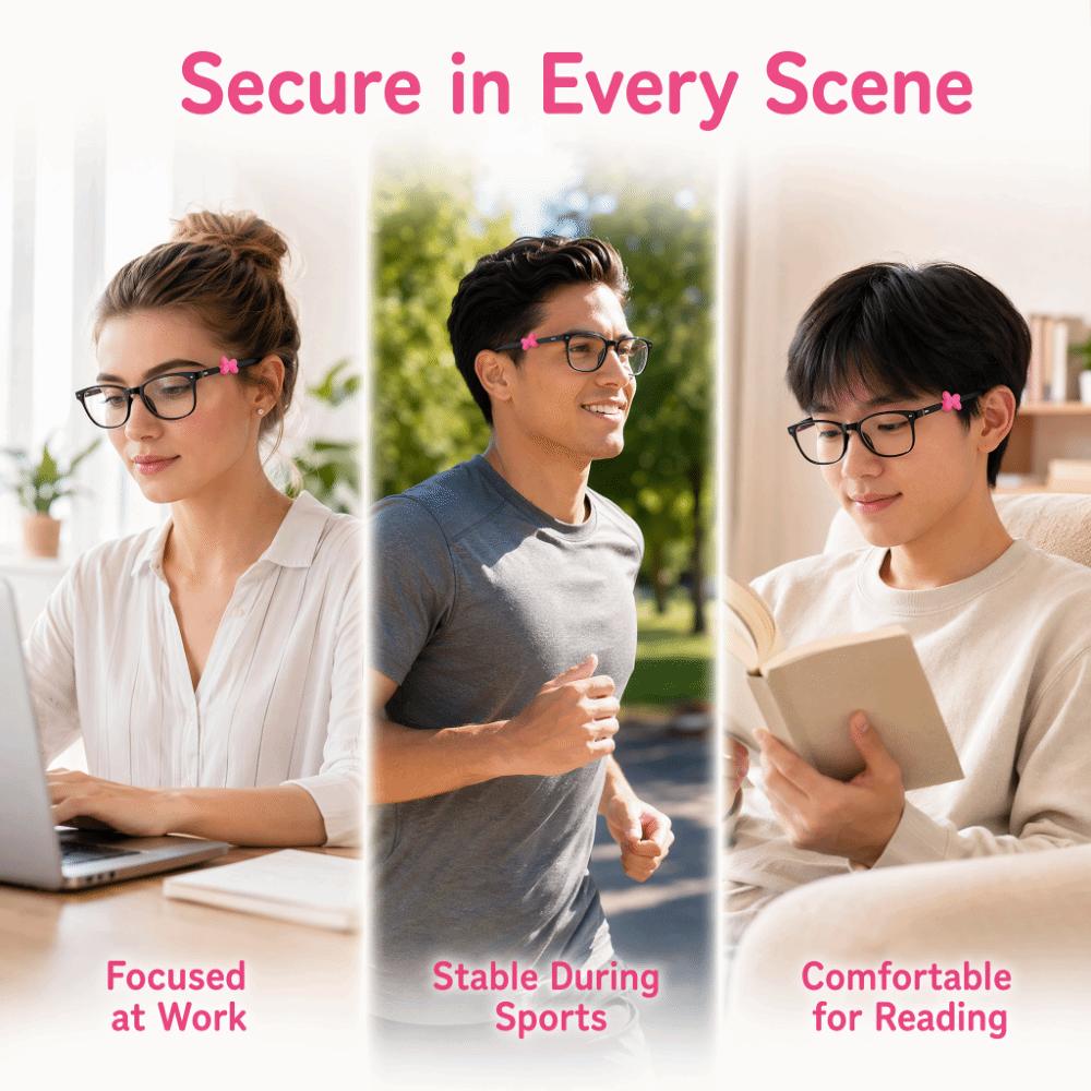 2Pcs Anti-slip Eyeglass Frame Decor Soft Silicone Eyeglass Ear Hooks Glasses Ear Grips Daily Wear