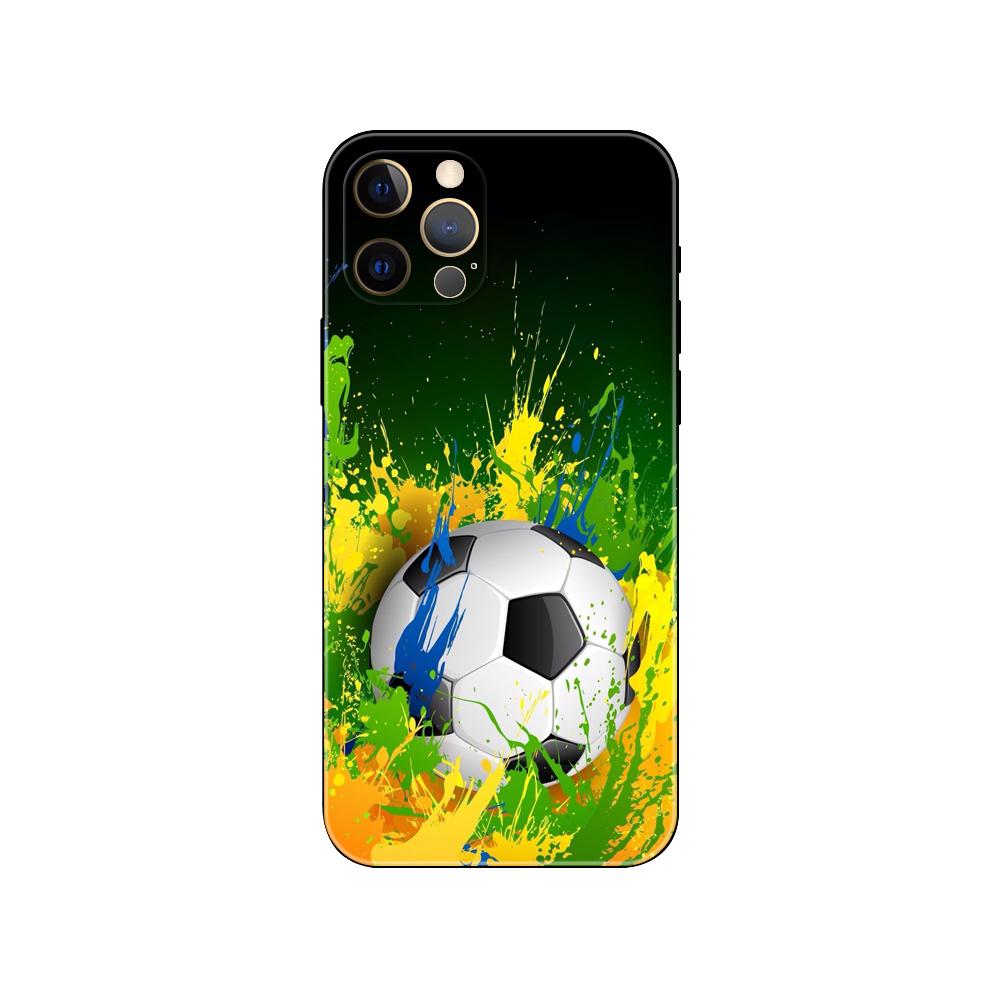 Футбольный чехол для телефона iPhone 5 5s 2020se 6 6s 7 8 plus x 10 XR XS 11 12 13 mini pro MAX черная задняя крышка из ТПУ