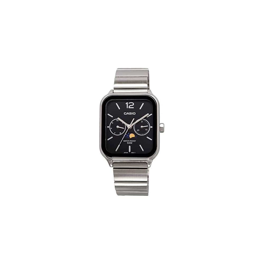 Casio Standard Аналоговые мужские часы с фазами Луны MTP-M305D-1AV Металлический браслет Черный
