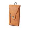 PU Leather Double Layer Mobile Phone Waist Bag for Men - Slim, Multifunctional Vertical Belt Bag for Construction Work