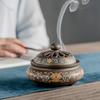 Керамическая курильница «Лотос», узор «Дракон», перегородчатая ручная работа, цветная эмаль