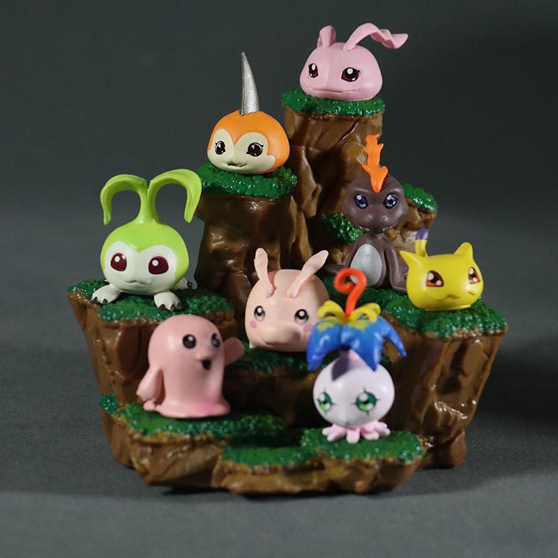 11см Аниме Дигимон Младенческая Стадия 8 Штук Сцена Агумон Бийомон Габумон Могумон Тогомон Помон Коллекция Моделей Персонажей Игрушка Подарок