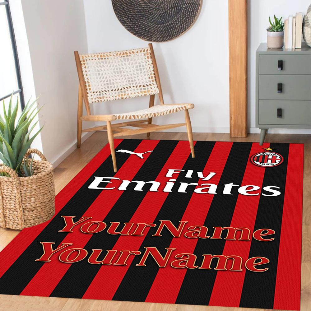 Ac Milan Customize Your Name Area Rug Suitable for Study room Bedrooms Playrooms Hallway Antislip Carpet Anime Office Decor