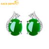 Классические серьги из медного сплава с зеленым цирконом для женщин, подарки на свадьбу